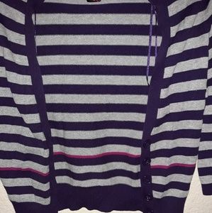 Purple Striped Cardigan